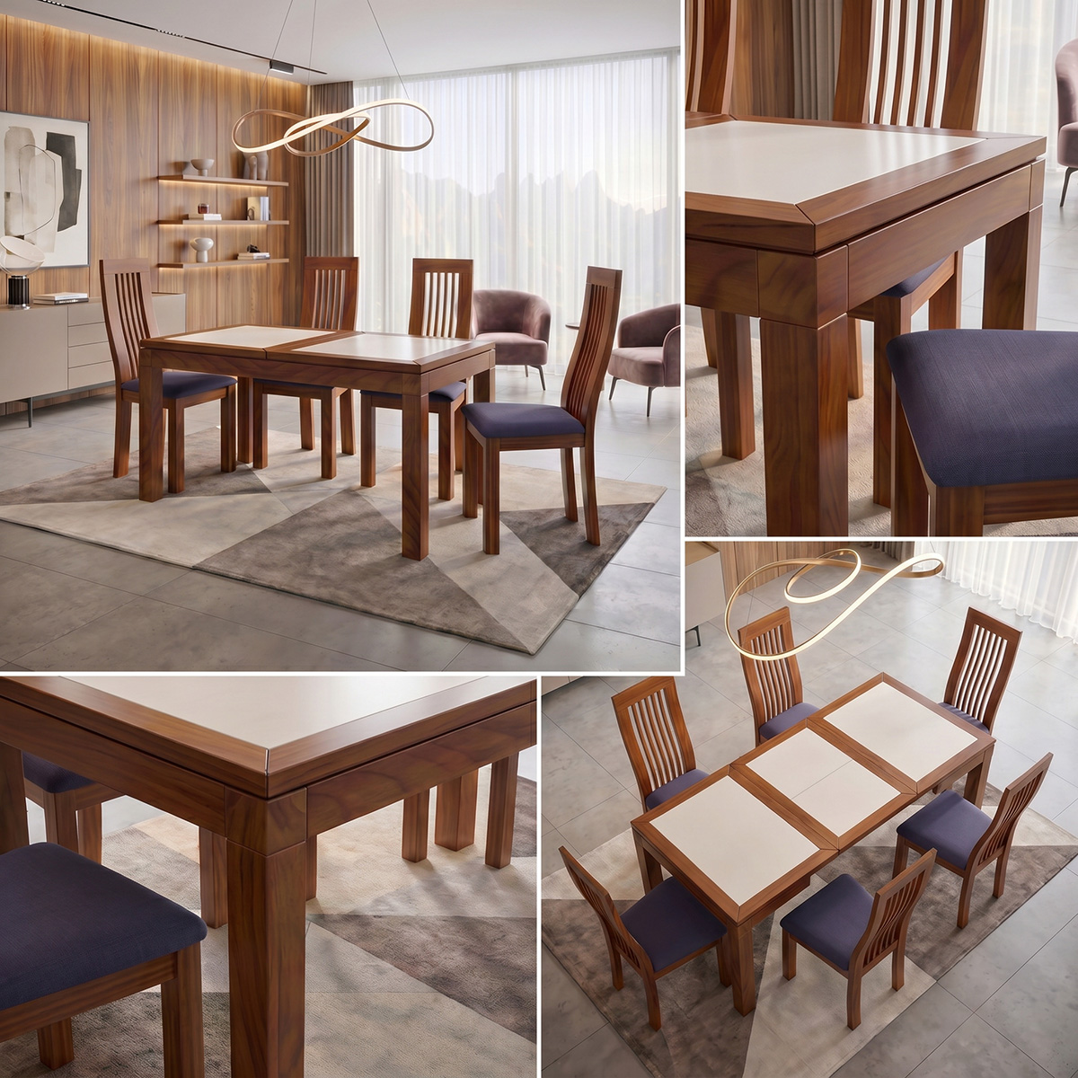 Mesa de comedor con centro combinado / Mod. 4301 - Imagen 2