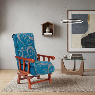 Balancín de madera con asiento y respaldo tapizado / Mod. 4203