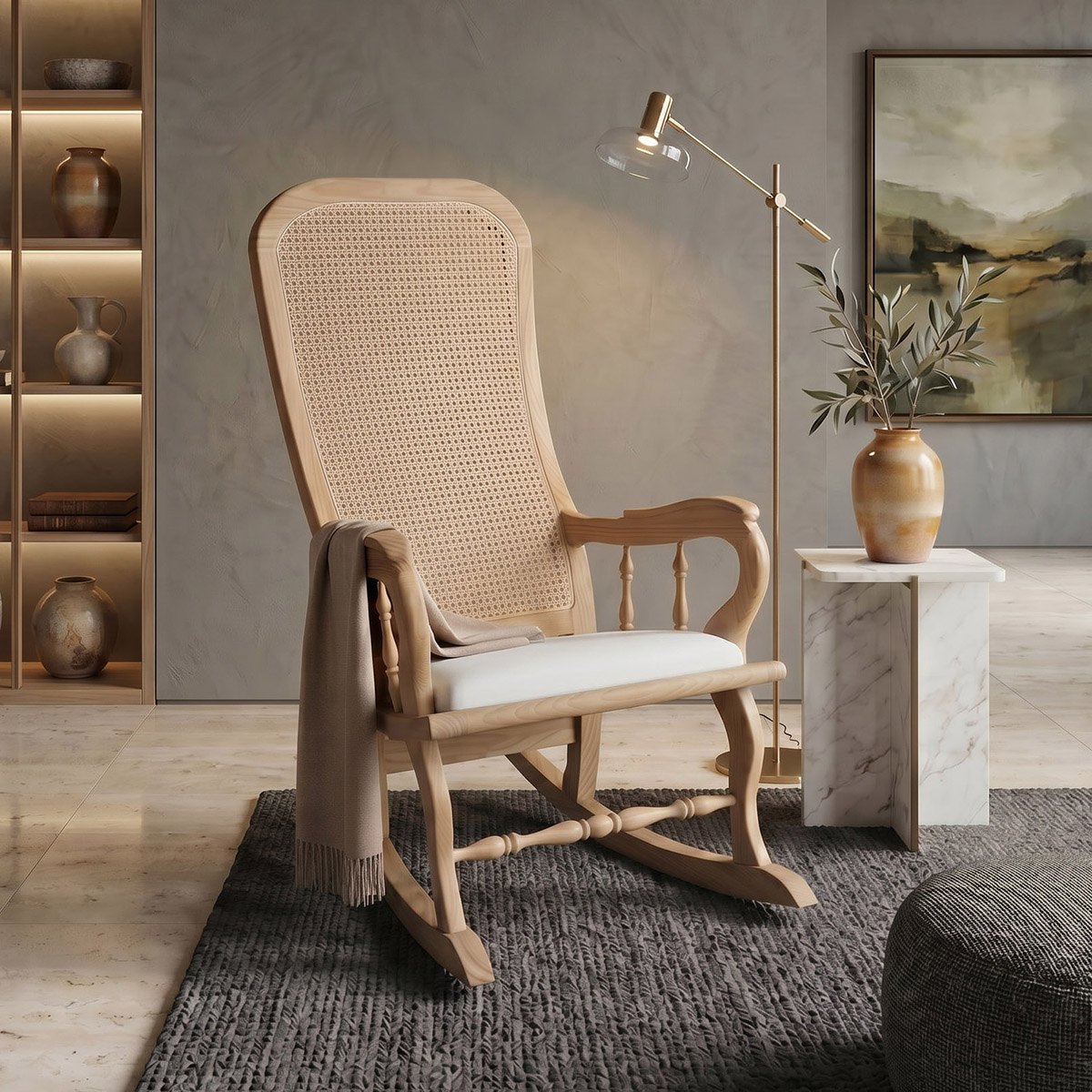 Mecedora de madera con asiento tapizado / Mod. 4201 - Imagen 2