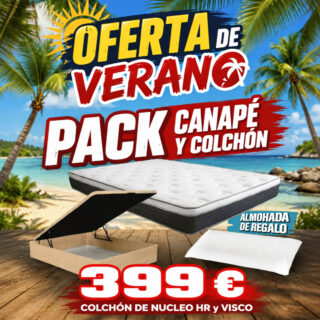 Pack Canapé y Colchón Viscoelástico 135x190