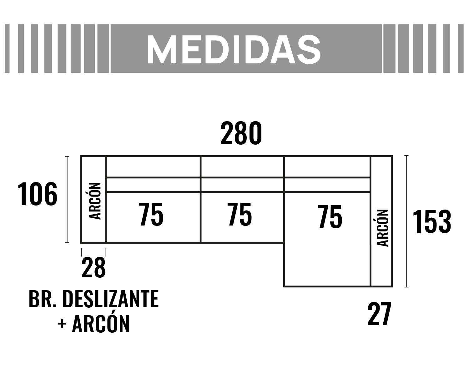 Chaiselongue Cama de asientos con Carro 280 cm / Mod. 5106 - Imagen 7