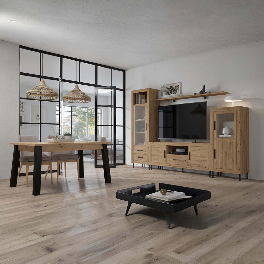 Composición de salón moderno Completo con mesa extensible 140x90 (190) / Ref. 3304 - Imagen 2