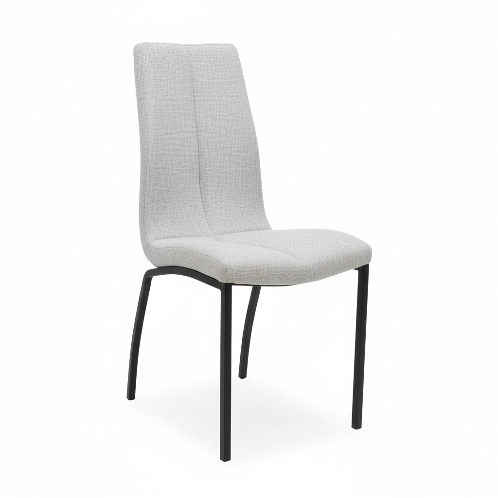 Silla de comedor tapizada modelo 4419 con patas metálicas negras
