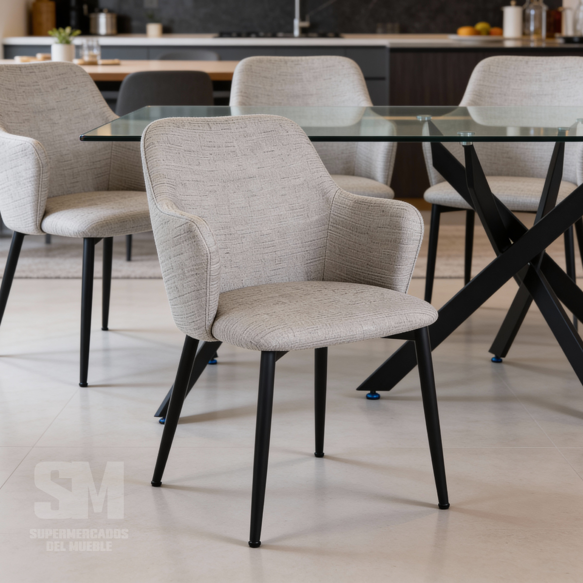 Silla de comedor tapizada con brazos / Mod. 4420 - Imagen 2