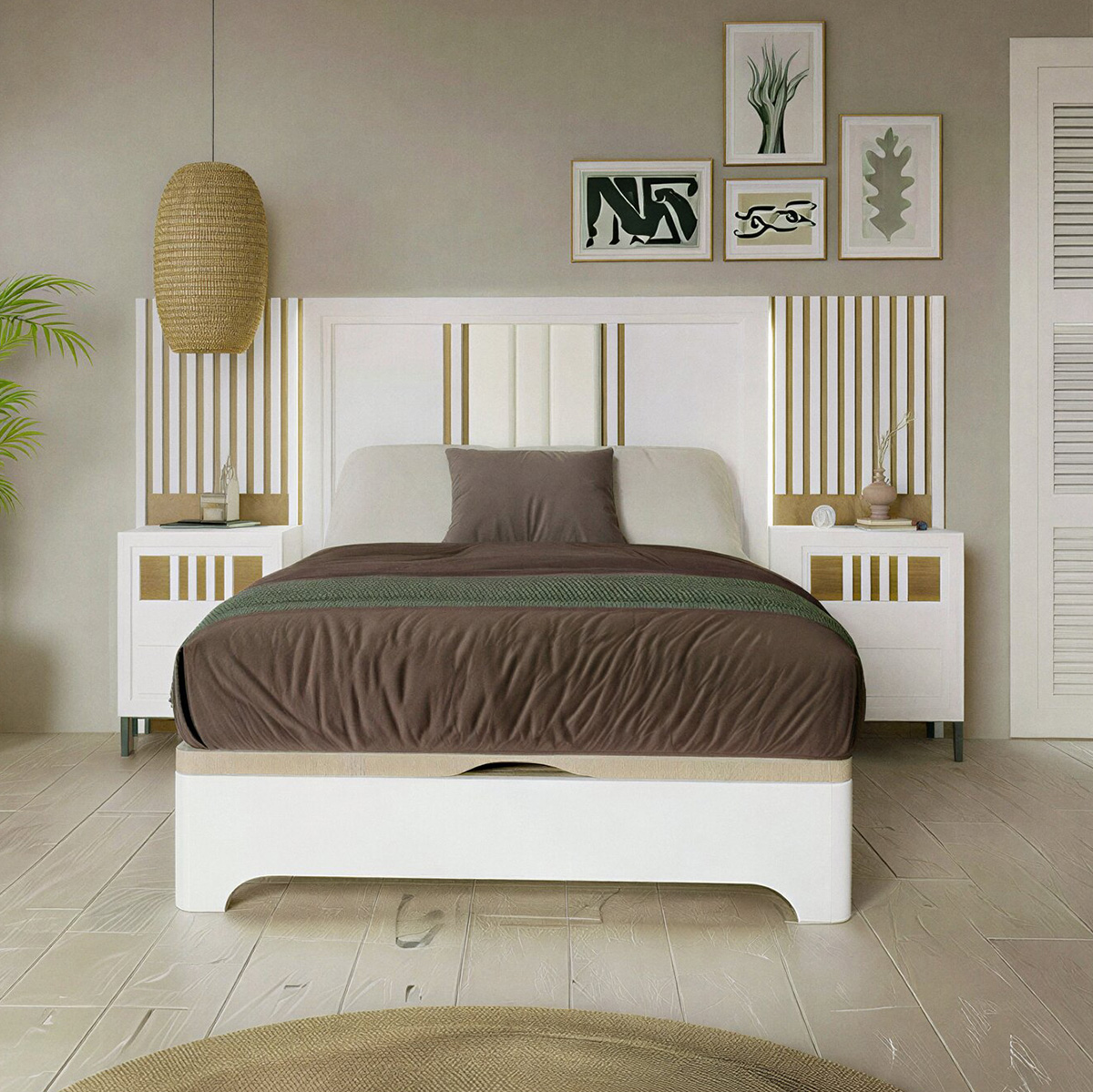 Dormitorio Moderno con Cómoda y Mesitas con Patas / Mod. 2510 - Imagen 2